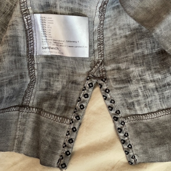 Size M / 36 - Sandwich - Linen Tunic Dress - grey knee length ¾ sleeves, classic - Picture 12 of 16